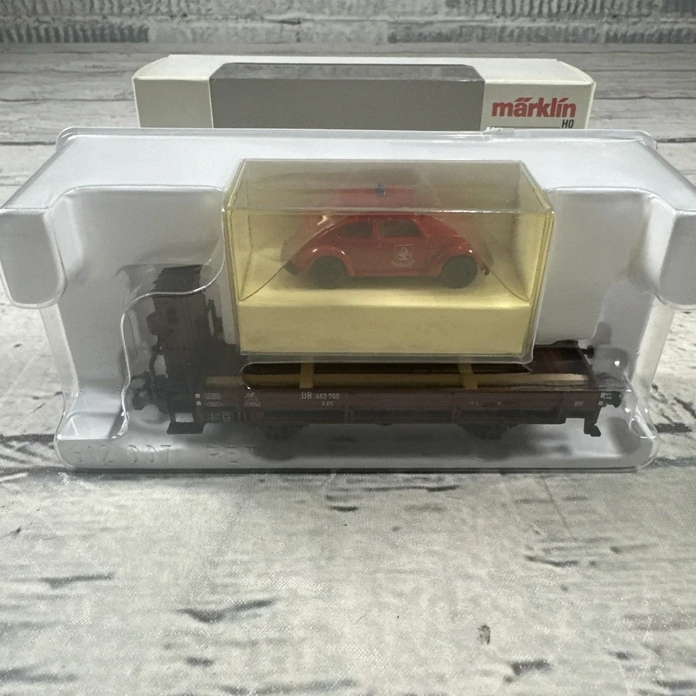 Märklin 46063 H0 DB X05 Low-Side Car Wiking VW Beetle Feuerwehr Ep III 2005